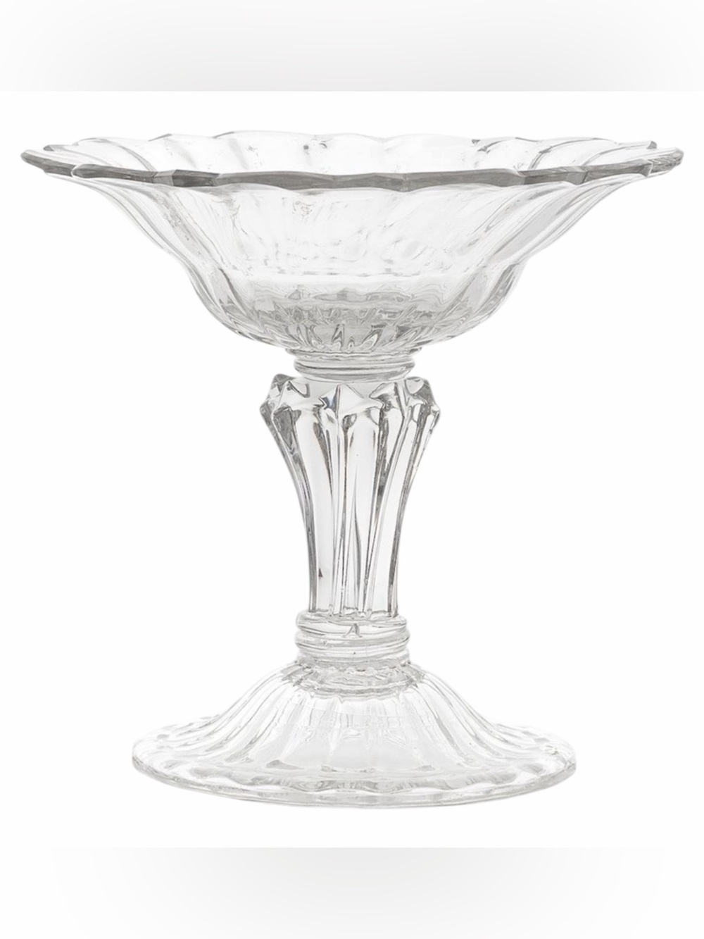 Mid-XVIII Antique Moulded Stem Sweetmeat Glass (circa 1740-60)
